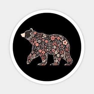 Cottagecore Bear with Flowers Magnet